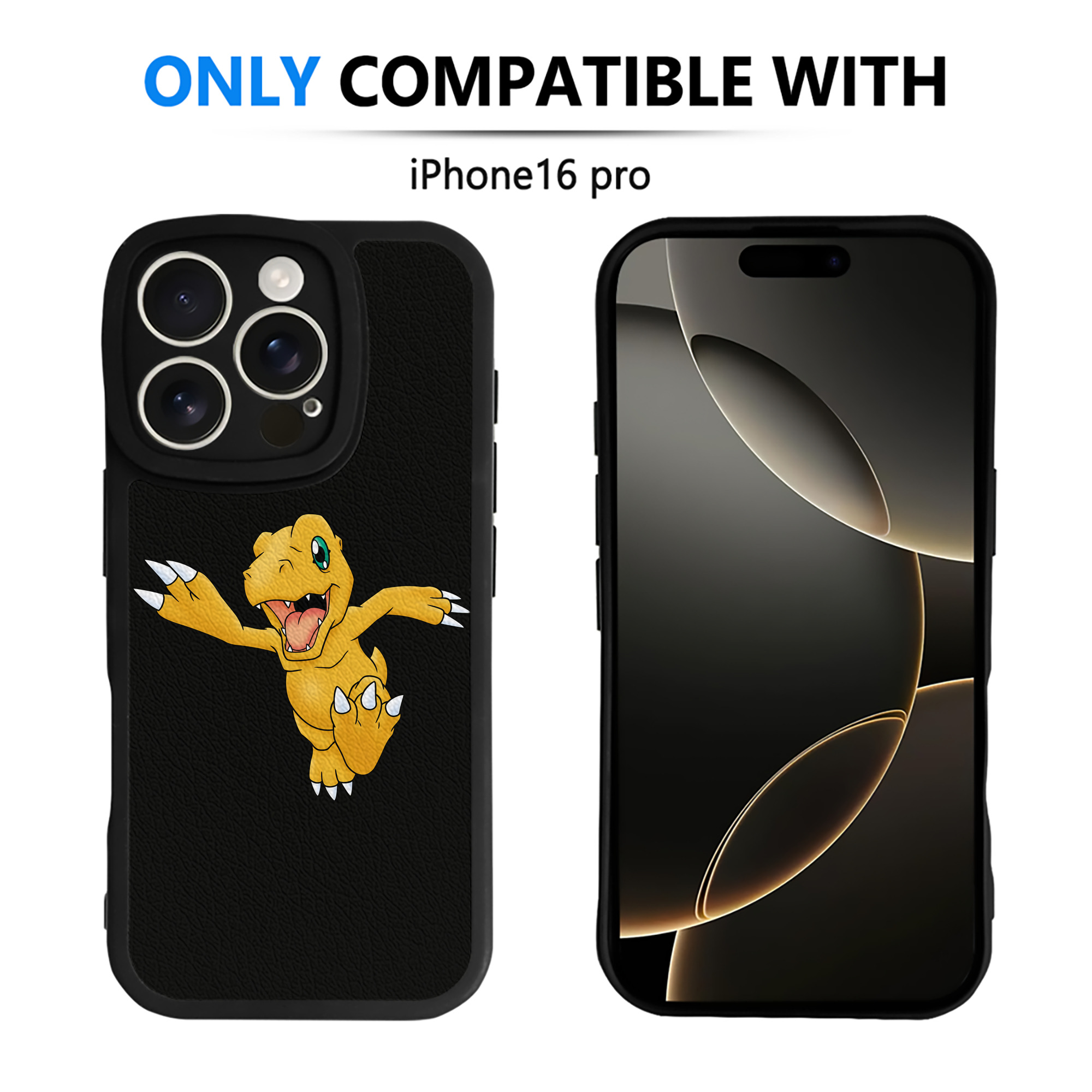 （画像用） Digimon デジタルモンスター/デジモン 【iPhone 16シリーズ対応】シリコンスマホケース（レザー調） 材質：シリコン